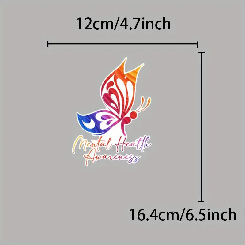 Colorful Butterfly &; Semicolon Vinyl Decal