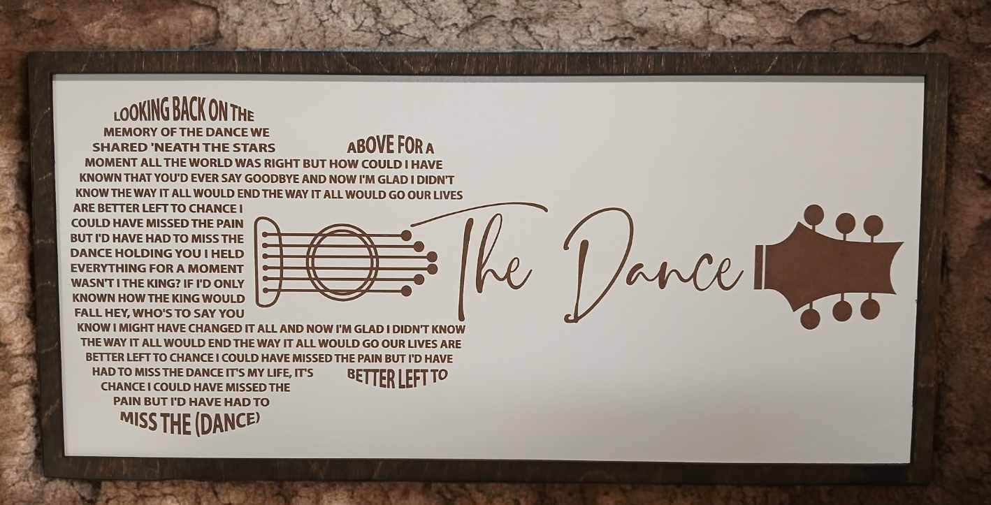 Garth Brooks-The Dance - Guitar Framed Song Lyrics - 7 Semicolon Couture