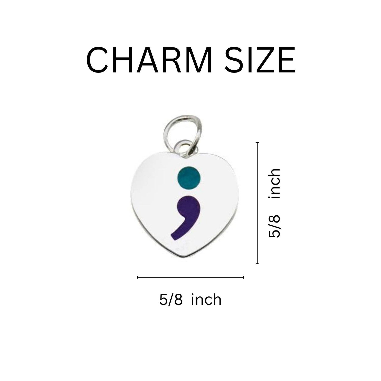 Semi Colon Suicide Teal & Purple Ribbon Rope Style Bracelets