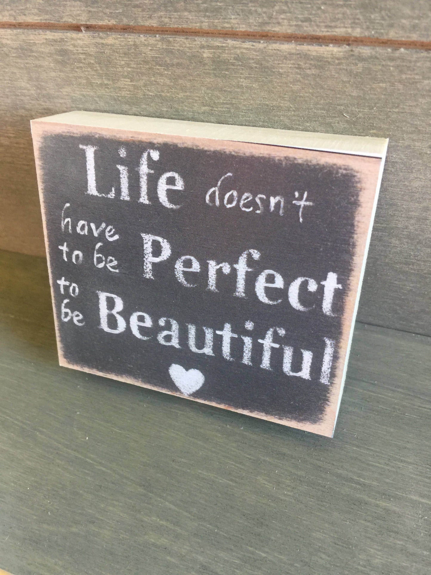 3x3- Perfect To Be Beautiful- Sign - 7 Semicolon Couture