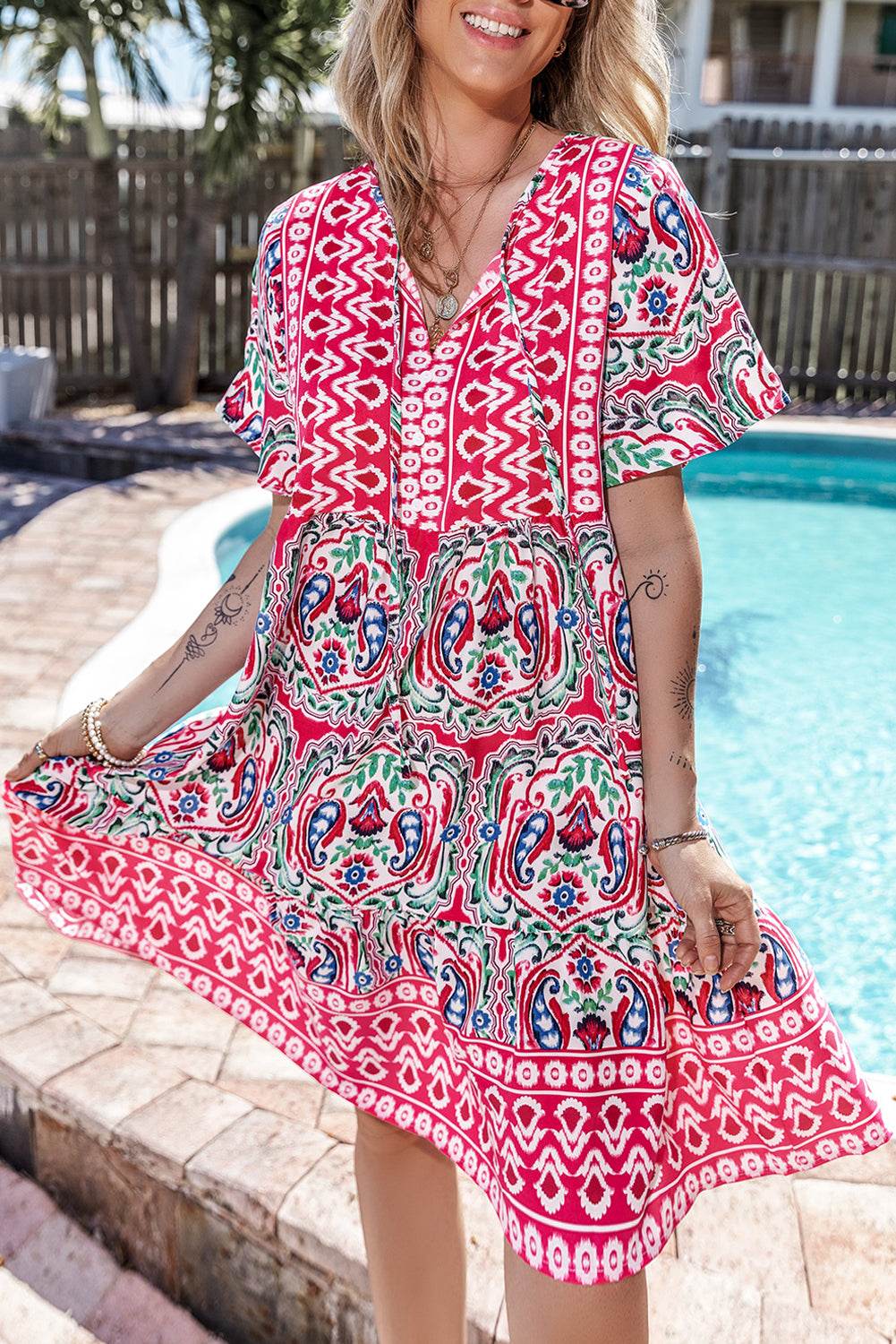 Pink Bohemian Dress - 7 Semicolon Couture