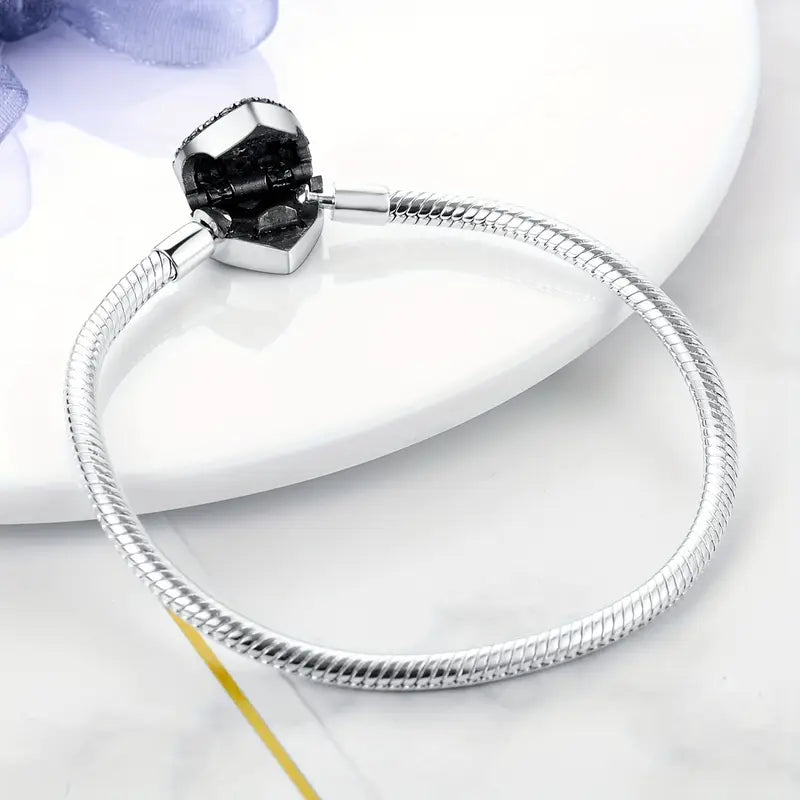 925 Sterling Silver Plated Bracelet- Hearts