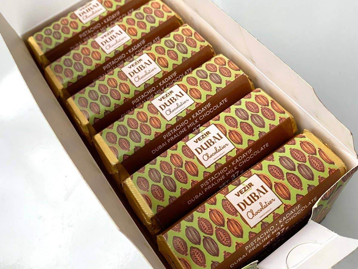 Pistachio Praline Dubai Chocolate Bar – 37gr - 7 Semicolon Couture