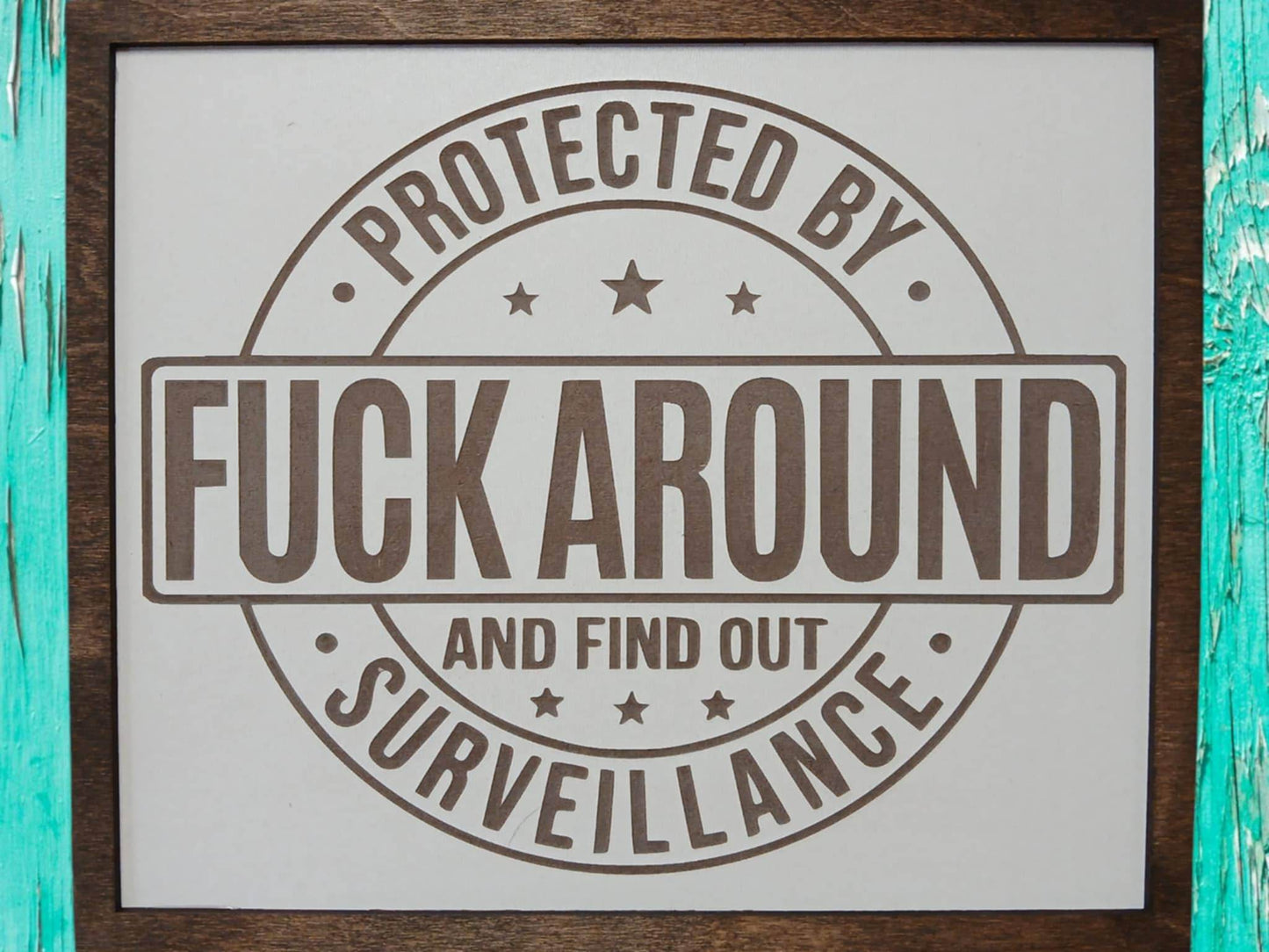 Framed Porch Sign- Protected By - 7 Semicolon Couture