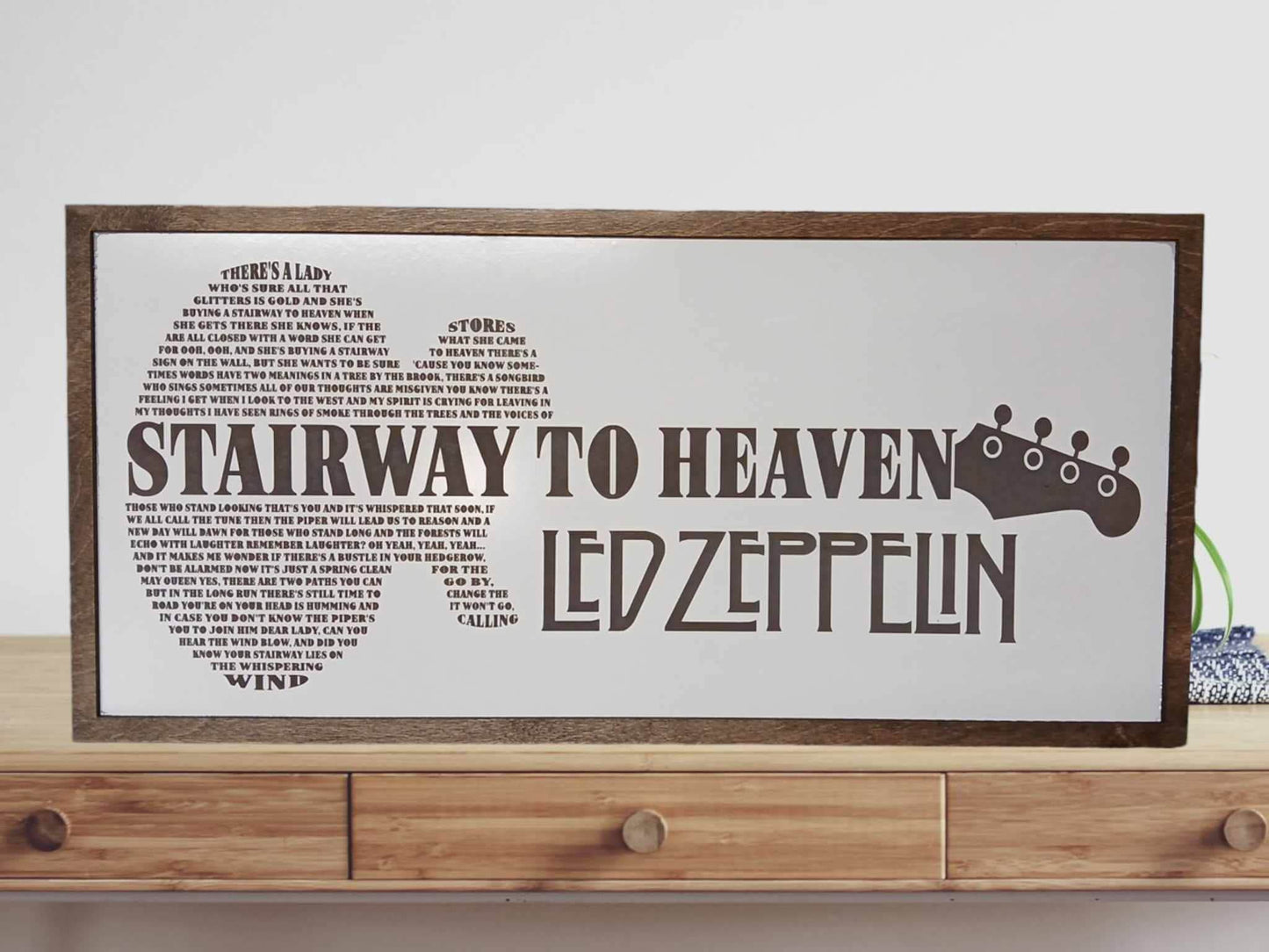 Led Zeppelin -Stairway to Heaven-Guitar Framed Lyrics