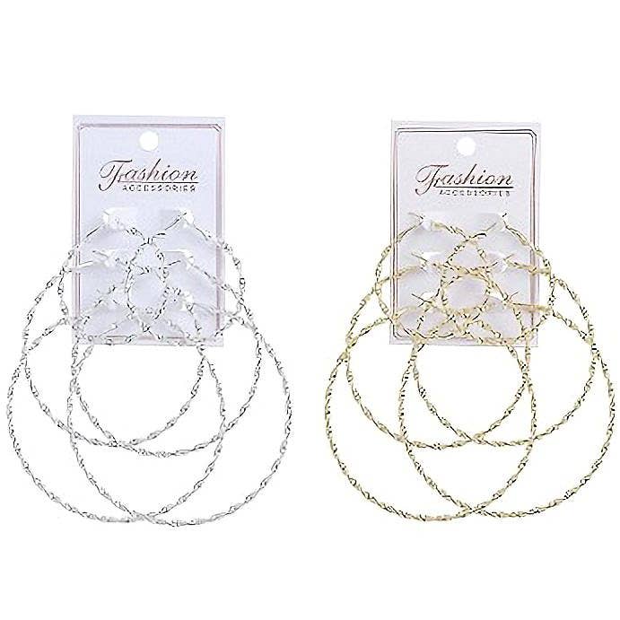 Multi Size Twisted Hoop Earrings