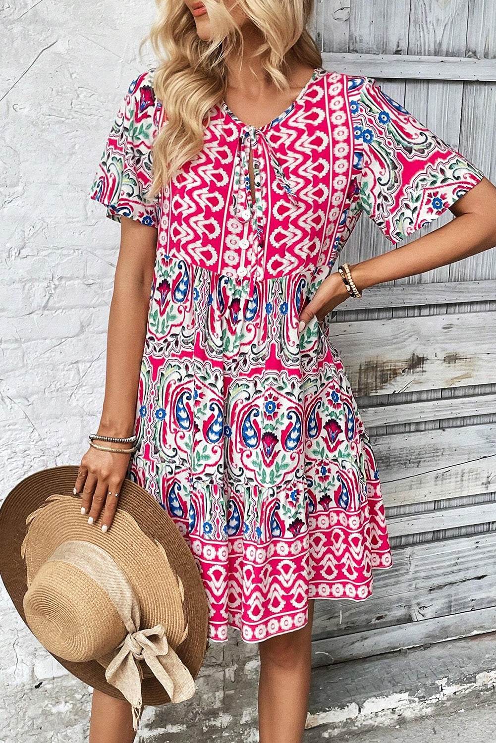 Pink Bohemian Dress - 7 Semicolon Couture