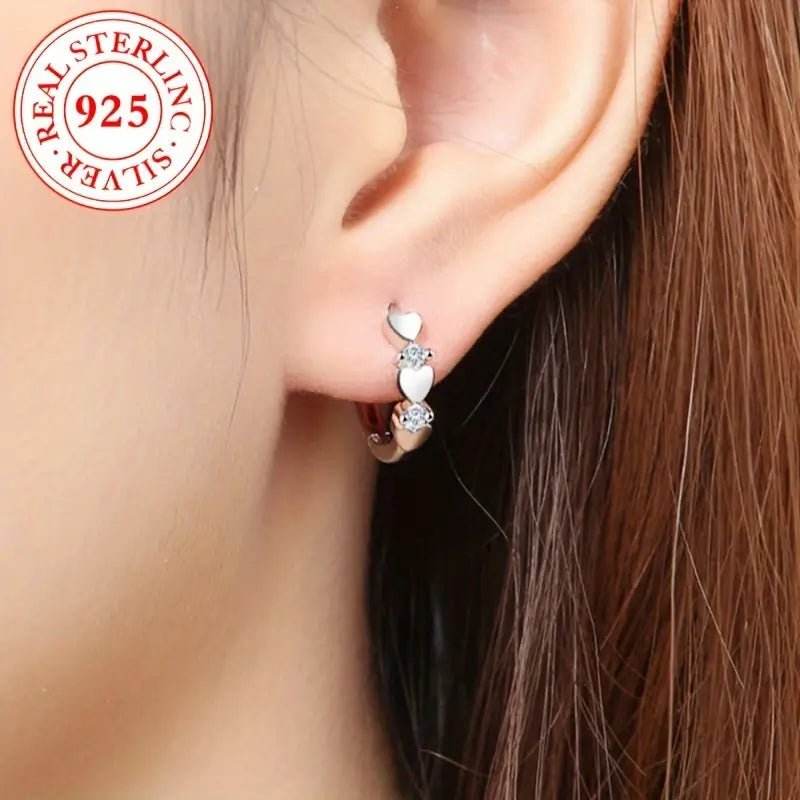 925 Sterling Silver Sexy & Heart-Shaped Hoop Earring - 7 Semicolon Couture
