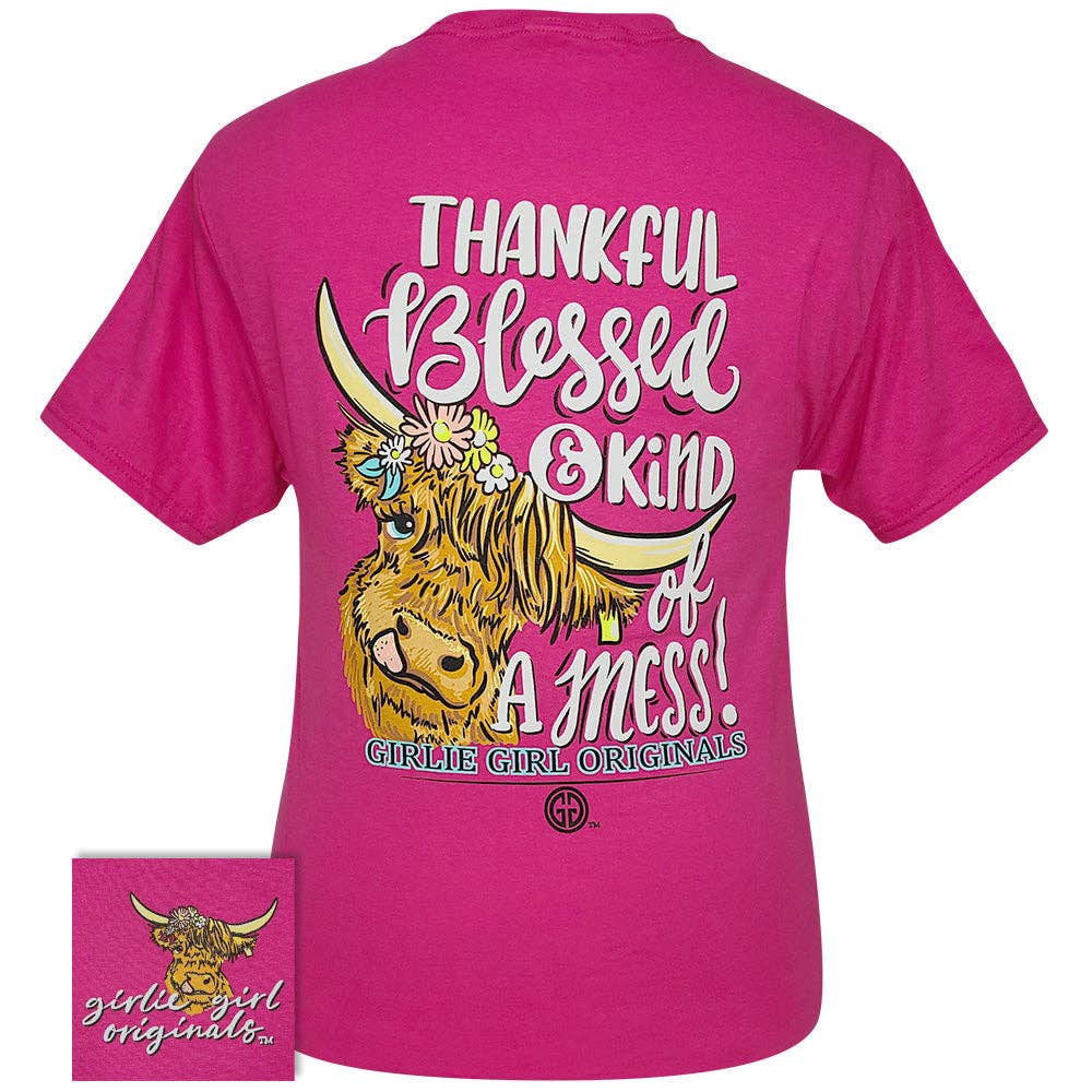 Thankful Blessed and Kind of a Mess Southern and Sassy Short Sleeve Tee
