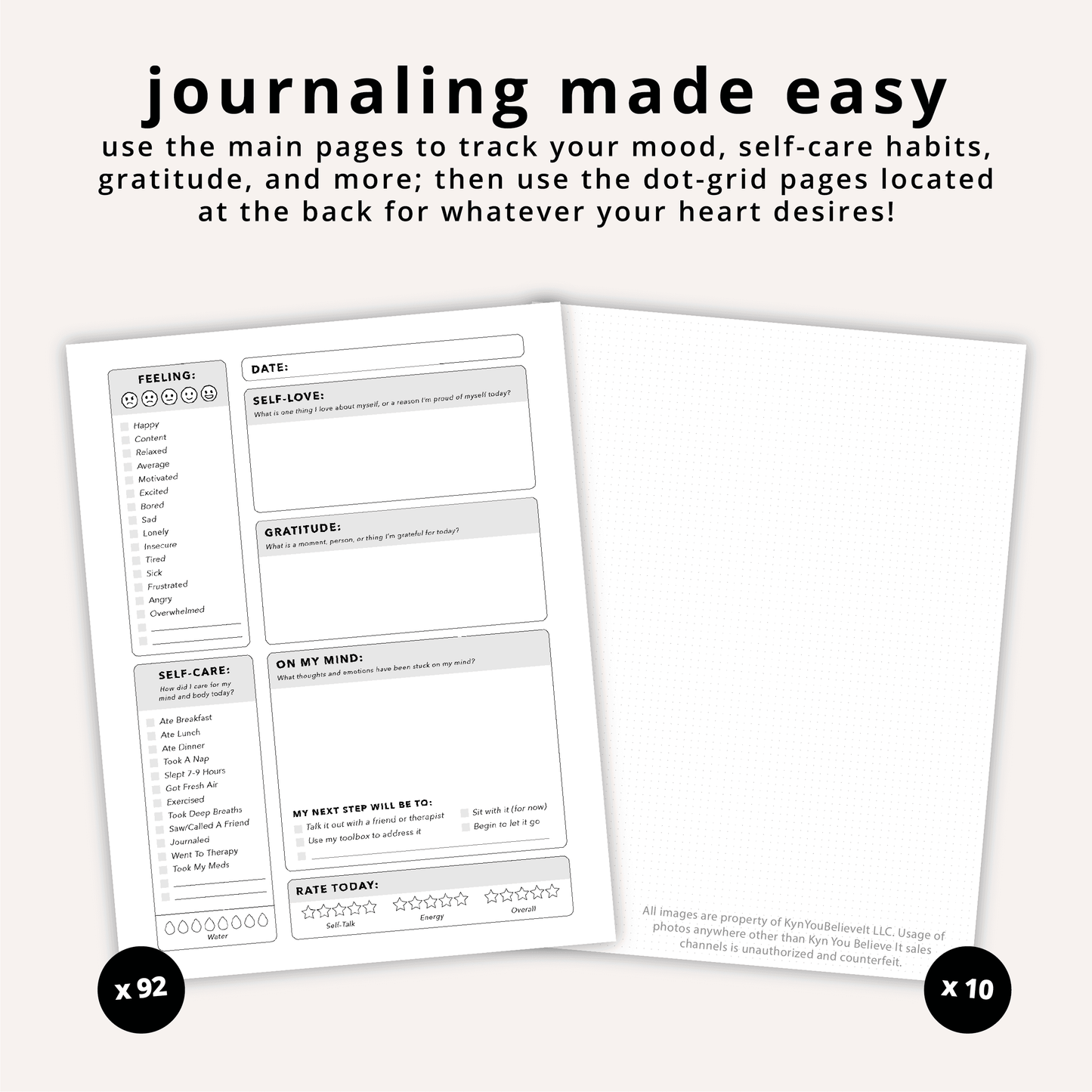 Healing / Straight Line Mental Health Journal - 7 Semicolon Couture