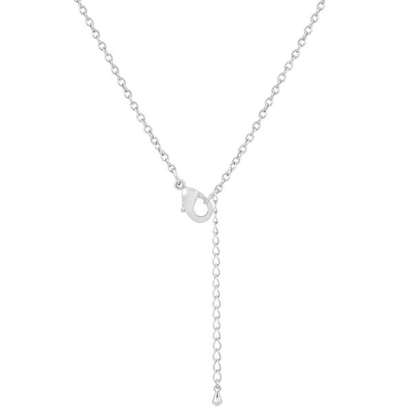 Clarise 3.2ct Garnet CZ Rhodium Abstract Heart Drop Necklace - 7 Semicolon Couture