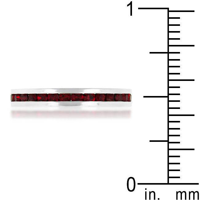 Stylish Stackables with Garnet Crystal Ring - 7 Semicolon Couture