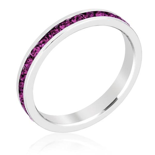 Stylish Stackables with Amethyst Crystal Ring - 7 Semicolon Couture