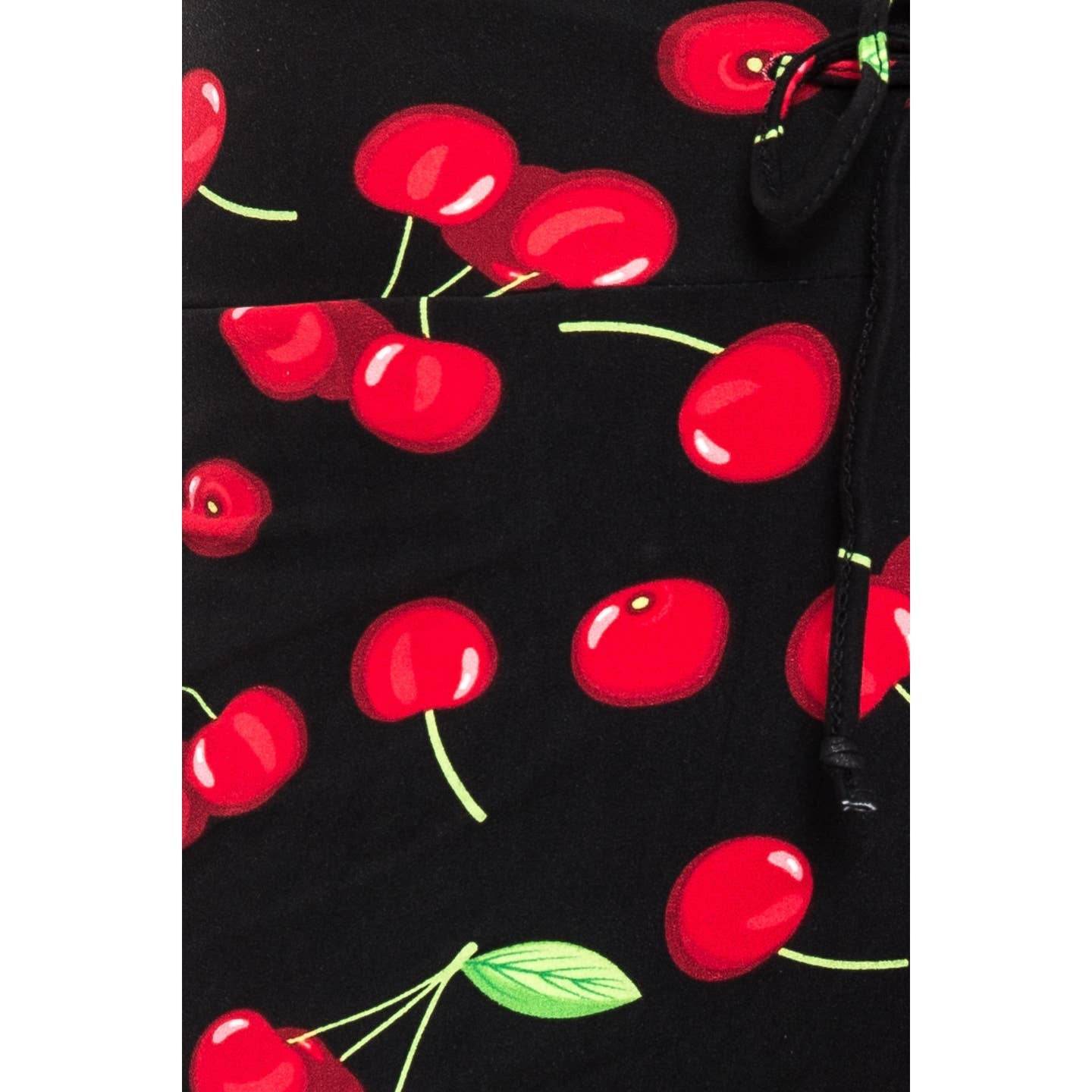 Buttery Soft Print Cherry Pajama Pants - 7 Semicolon Couture