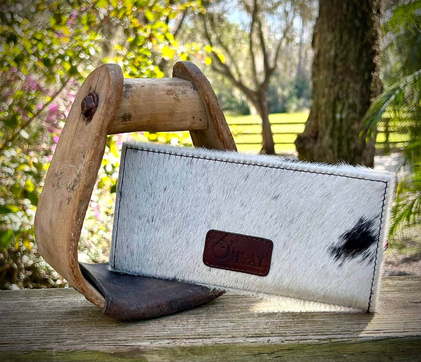 Upcycled Louis Vuitton Tooled Leather Cowhide Wallet - 7 Semicolon Couture