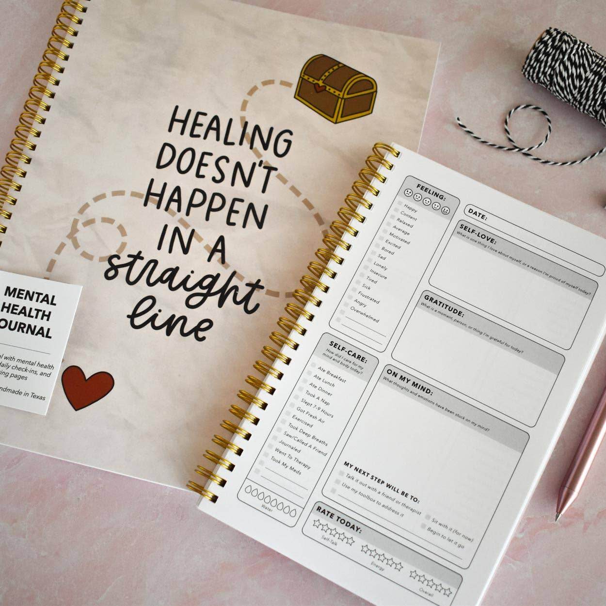 Healing / Straight Line Mental Health Journal - 7 Semicolon Couture