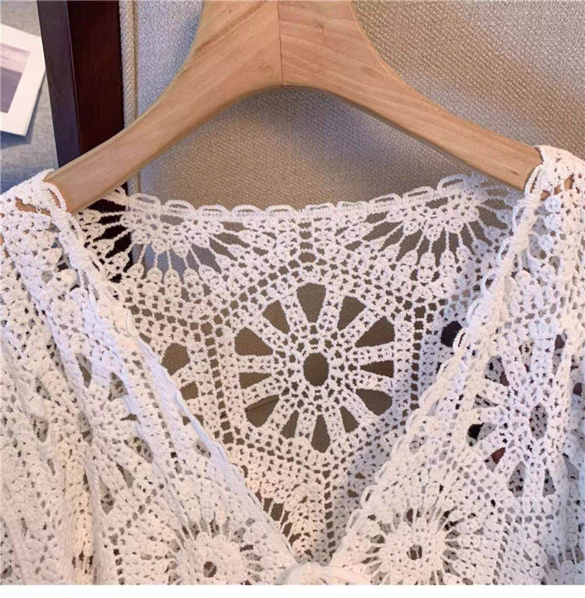 Bohemian Crochet Knit Cover-Up - 7 Semicolon Couture