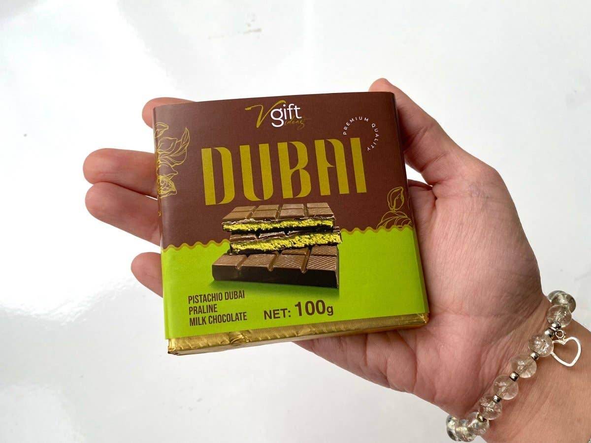 Pistachio Praline Dubai Chocolate Bar- 100 gr - 7 Semicolon Couture