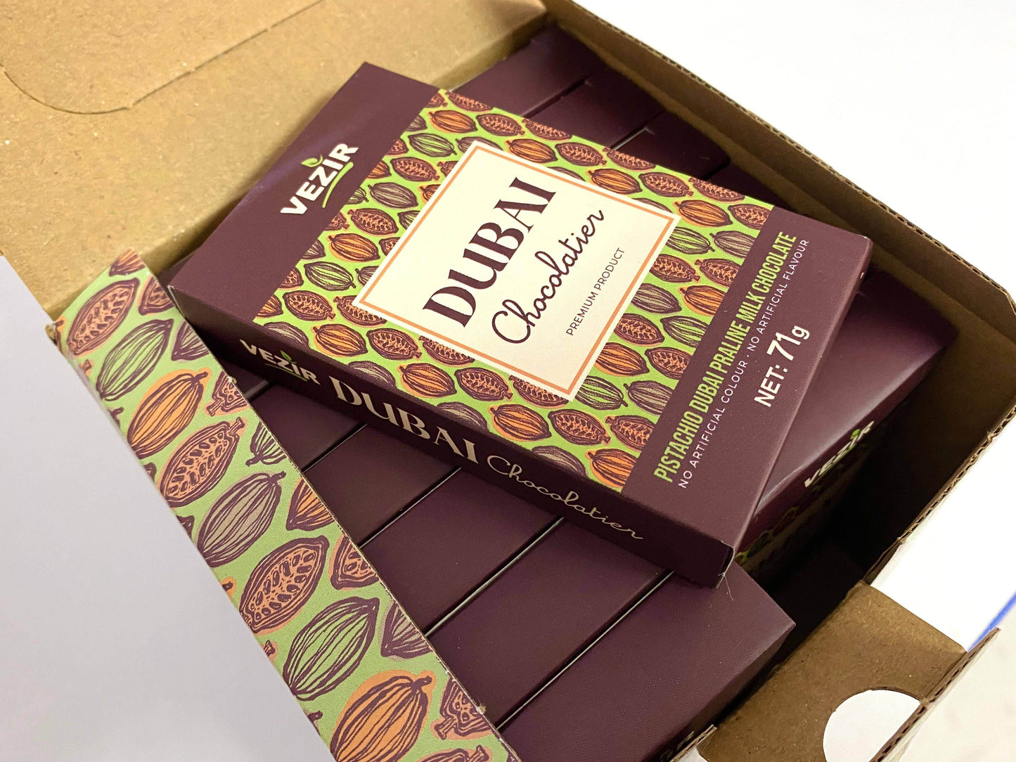 Pistachio Praline Dubai Chocolate Bar – 71gr - 7 Semicolon Couture