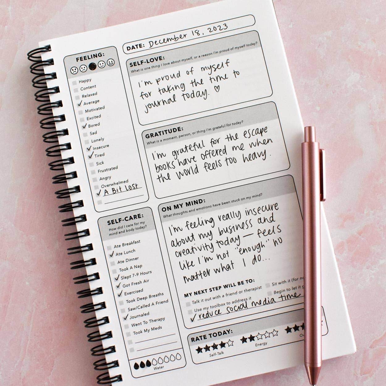 Healing / Straight Line Mental Health Journal - 7 Semicolon Couture