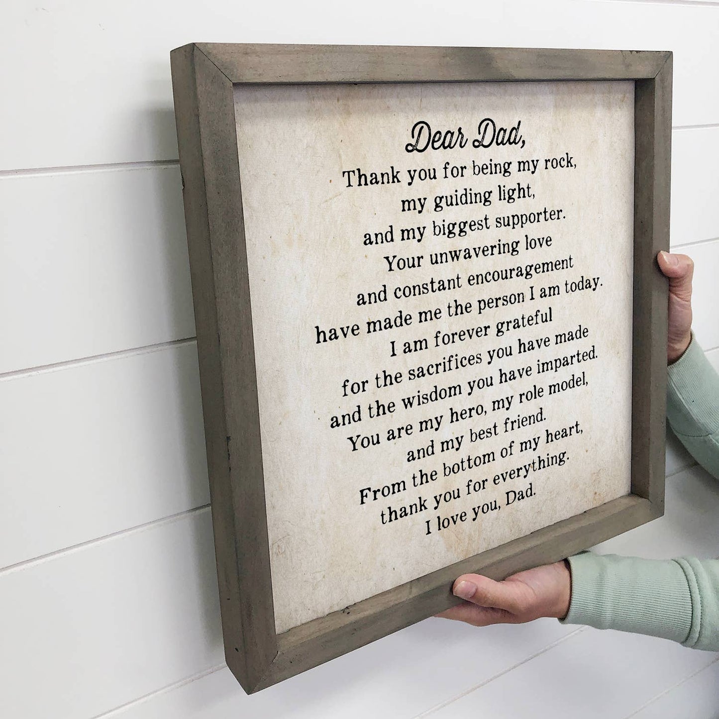 Dear Dad - Letter to Dad with Frame-11x11