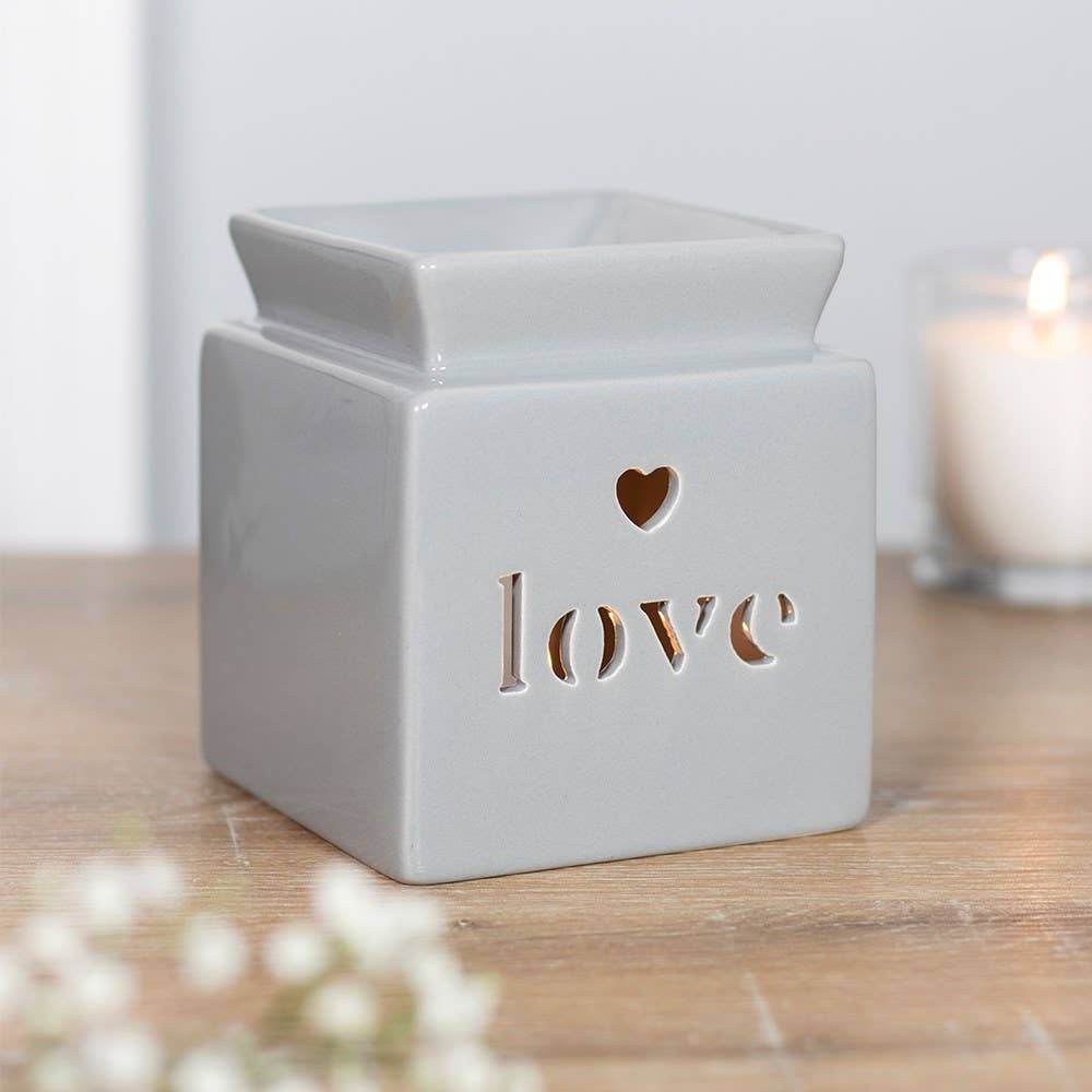 Grey Love Valentine's Day Oil Burner and Wax Warmer - 7 Semicolon Couture
