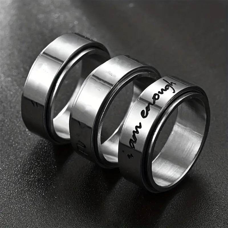 I AM ENOUGH Stainless-Steel Fidget Ring - 7 Semicolon Couture