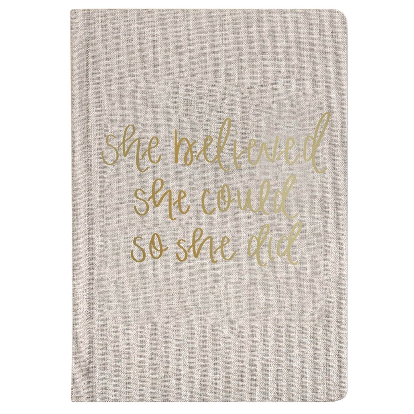 She Believed She Could Fabric Journal - 7 Semicolon Couture