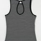 Striped Print Ribbed Knit Sleeveless Top - 7 Semicolon Couture