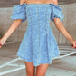 Slim Fit Denim Short Sleeve Dress