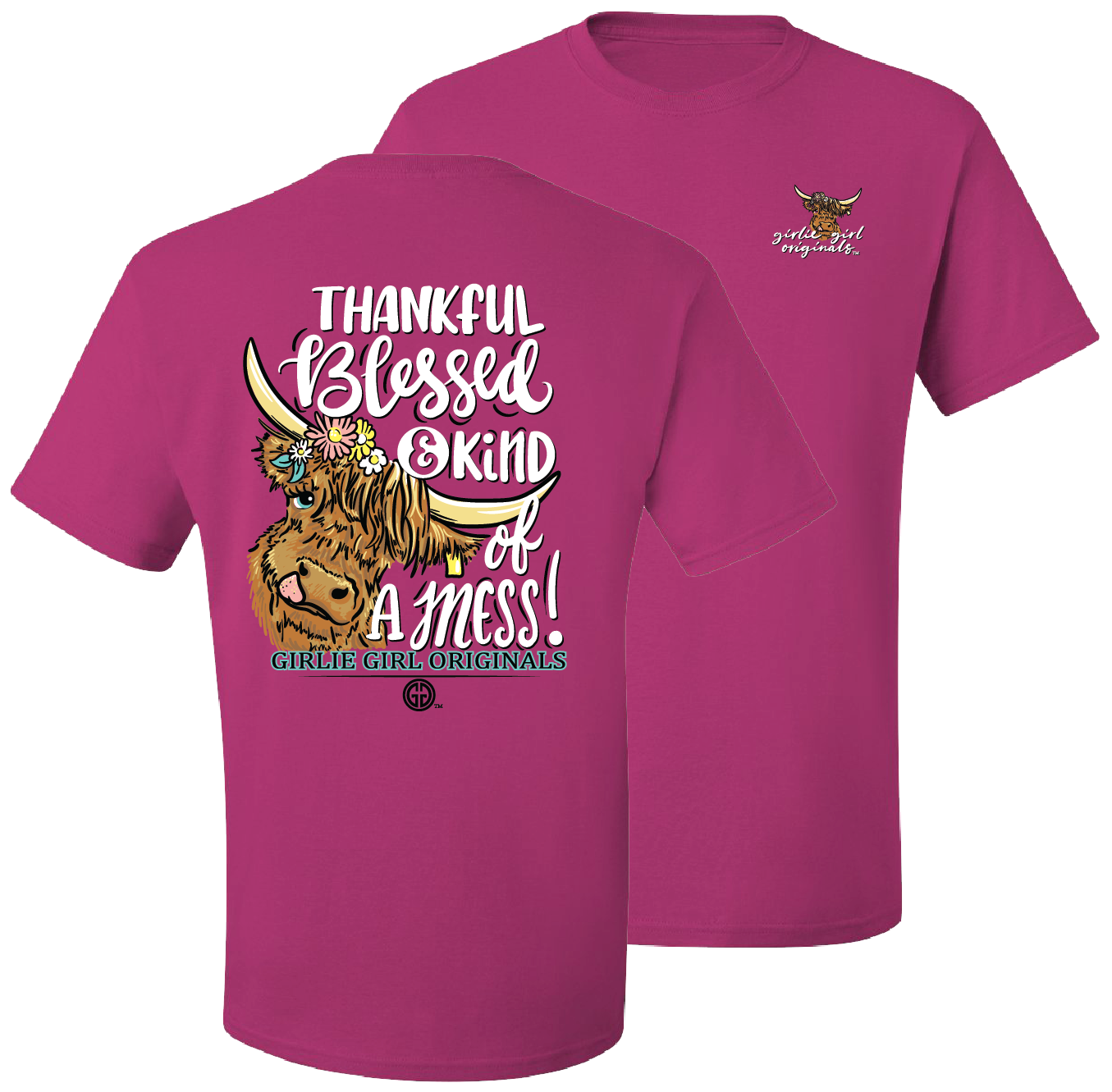 Thankful Blessed and Kind of a Mess Southern and Sassy Short Sleeve Tee
