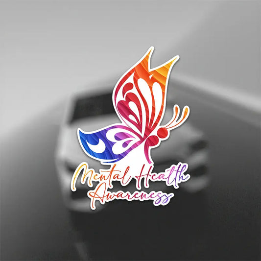 Colorful Butterfly &; Semicolon Vinyl Decal