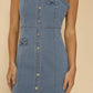 Denim dress with bow detailing