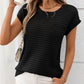 Openwork Round Neck Short Sleeve Knit Cover Up - 7 Semicolon Couture