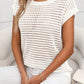 Openwork Round Neck Short Sleeve Knit Cover Up - 7 Semicolon Couture