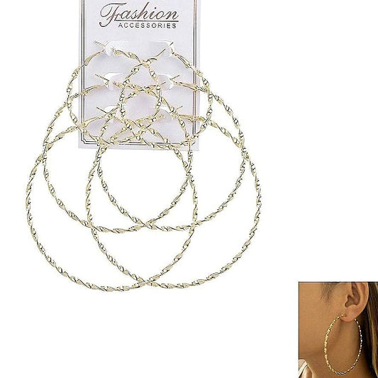Multi Size Twisted Hoop Earrings