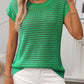 Openwork Round Neck Short Sleeve Knit Cover Up - 7 Semicolon Couture