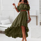 RUFFLED SKIRT IRREGULAR SHORT SLEEVE TWO-PIECE SET - 7 Semicolon Couture