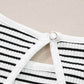 Striped Print Ribbed Knit Sleeveless Top - 7 Semicolon Couture