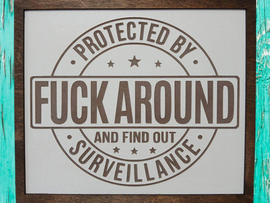 Framed Porch Sign- Protected By - 7 Semicolon Couture