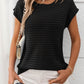 Openwork Round Neck Short Sleeve Knit Cover Up - 7 Semicolon Couture