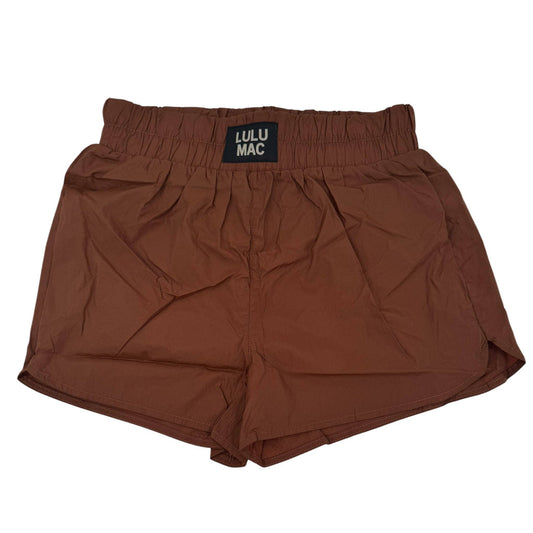 LULU MAC SOLID SHORTS- BROWN
