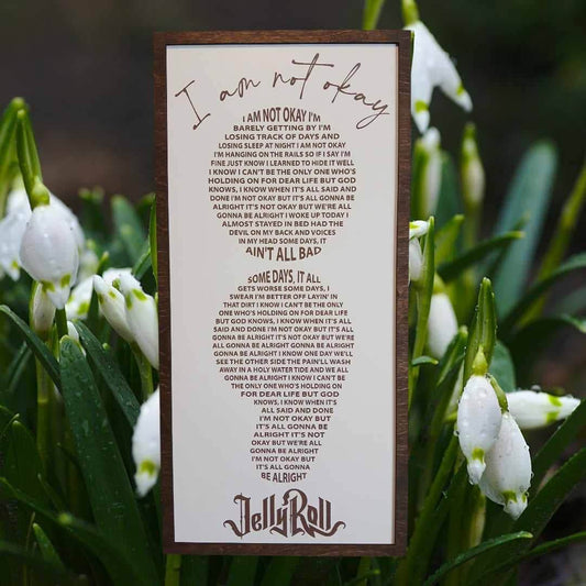 Jelly Roll I am not Okay, Semicolon, Framed Lyrics - 7 Semicolon Couture