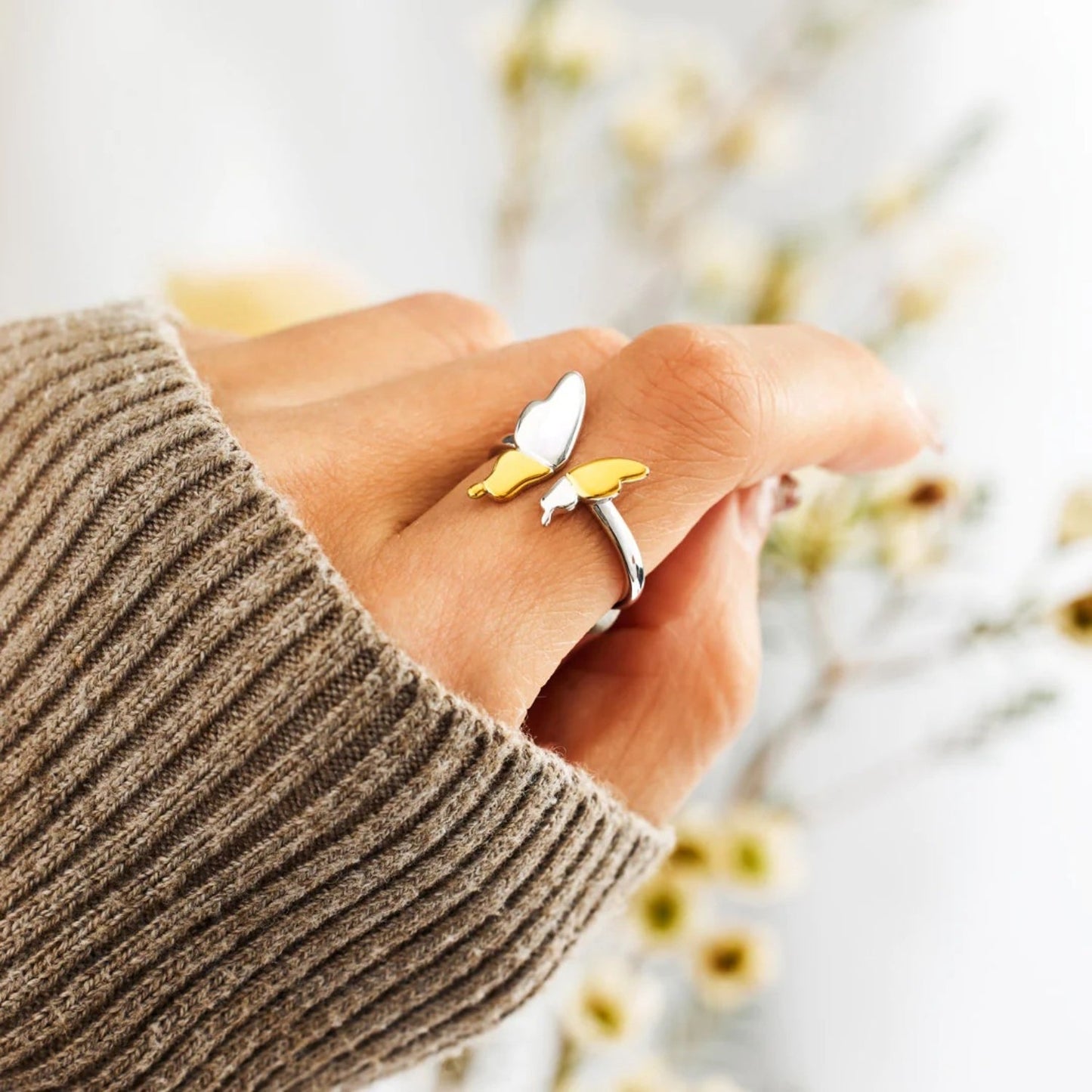 925 Sterling Silver Butterfly Ring - 7 Semicolon Couture