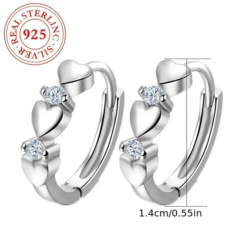 925 Sterling Silver Sexy & Heart - Shaped Hoop Earring - 7 Semicolon Couture