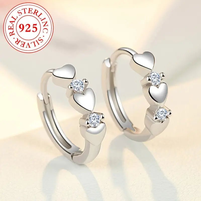 925 Sterling Silver Sexy & Heart - Shaped Hoop Earring - 7 Semicolon Couture