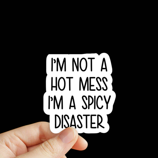 I'm not a hot mess I'm a spicy disaster sticker, mom decals - 7 Semicolon Couture