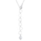 Sweet and Romantic Rhodium Melded CZ Hearts Necklace