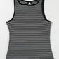 Striped Print Ribbed Knit Sleeveless Top - 7 Semicolon Couture