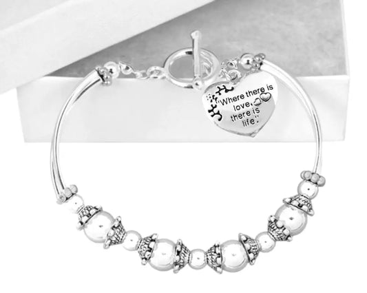 "Where there is love, there is life" Partial Beaded Bracelet